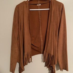 Women’s Hollister brown fringe suede jacket size small